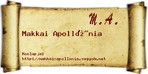 Makkai Apollónia névjegykártya